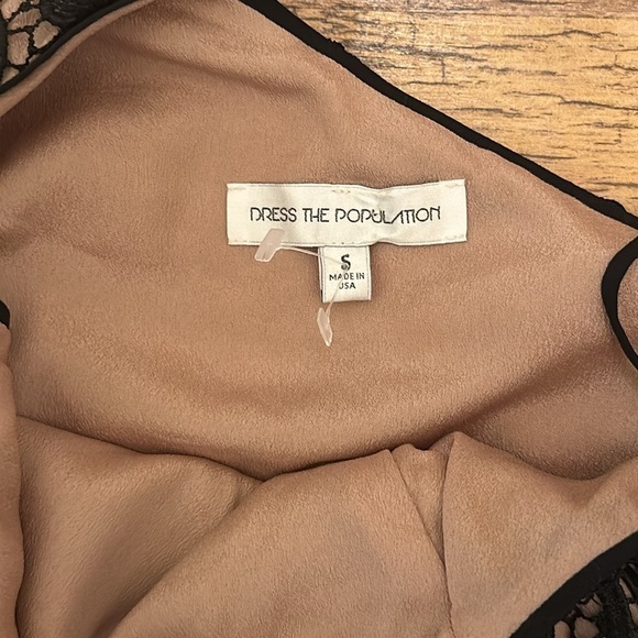 Dress The Population One Sleeve Black And Tan Lace Formal Dress EE - Picture 3 of 4